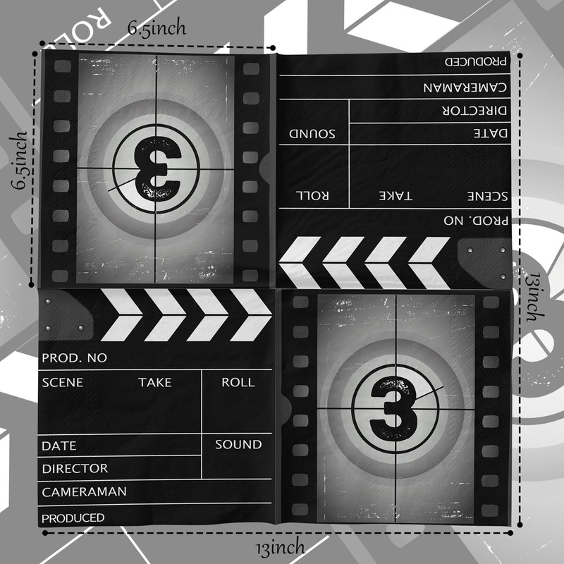 Movie Party Supplies,40pcs Movie Paper Napkins Awards Ceremony Theme Party