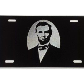 BLVD Abraham Abe Lincoln Car Tag Diamond Etched Picture Aluminum Metal License Plate