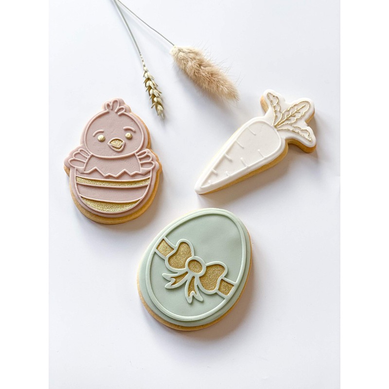 LissieLou Mini Easter Egg with Bow Easter Cookie Cutter Fondant