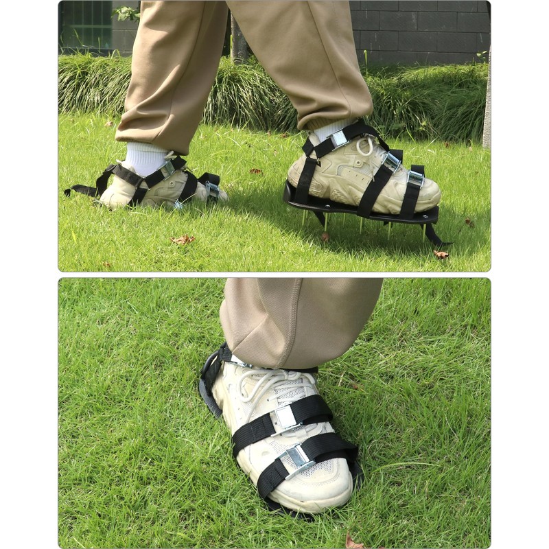 QWORK® Lawn Aerator Shoes - Sturdy Plastic Base with Metal