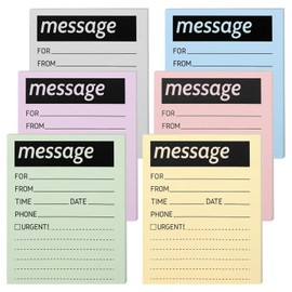 JarThenaAMCS 6 Pack 50 Sheets Sticky Notes 4 x 6 Inch Phone Message Pads Pastel Colored Lined Notepads Self Adhesive Post Memos for Home Office Supplies