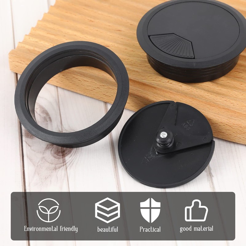Cable Grommet Desk 80 mm, Pack of 2 Desk Cable