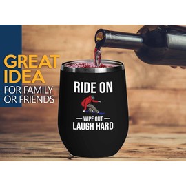 Snowboarding Black Edition Wine Tumbler 12oz - Ride on - Ski Snowboard Goggles Snowboarder Skiing Snowboarding Gift Skiers Hiking Mountain