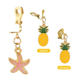 Hifot 12 Pairs Clip Earrings, Girls, Princess, Children's Earrings Set, Princess Dress Birthday Gift, Party Favours for Pretend Play, Dress Up Jewellery Accessories in Clear Boxes