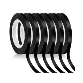 FUGLUS Black Fine Line Tape 6 Rolls Whiteboard Art Tape 3 mm Chart Tape Artist Tape Marking Whiteboard Lines 6 Colours Assorted Wide Whiteboard Tape Wide Graphic Tape School Office Home