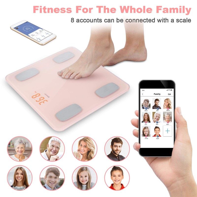 himaly Body Fat Scale Smart BMI Scale Digital Bathroom Wireless