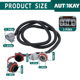 AUTOKAY 16531401 2Pcs Tail Light Wiring Harness Left Driver and Right Passenger Side Fits for Chevy Silverado 1500 2500 3500 2003-2007, Replace OEM 16531401 16531402