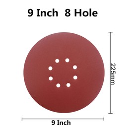 20 pcs 9 inch 8 Hole 100 Grit Drywall Sanding disc.225mm Sand disc,Aluminum Oxide Drywall Sander Pads, Sandpaper Set for Powe Drywall Sander-Senmai Tools