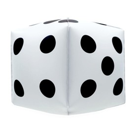 Gleemix Inflatable Dice Large, Inflatable Foam Cube Large for Pool Games, Lawn Games, Party Favour Outdoor Floor Games, 55 x 55 cm, White