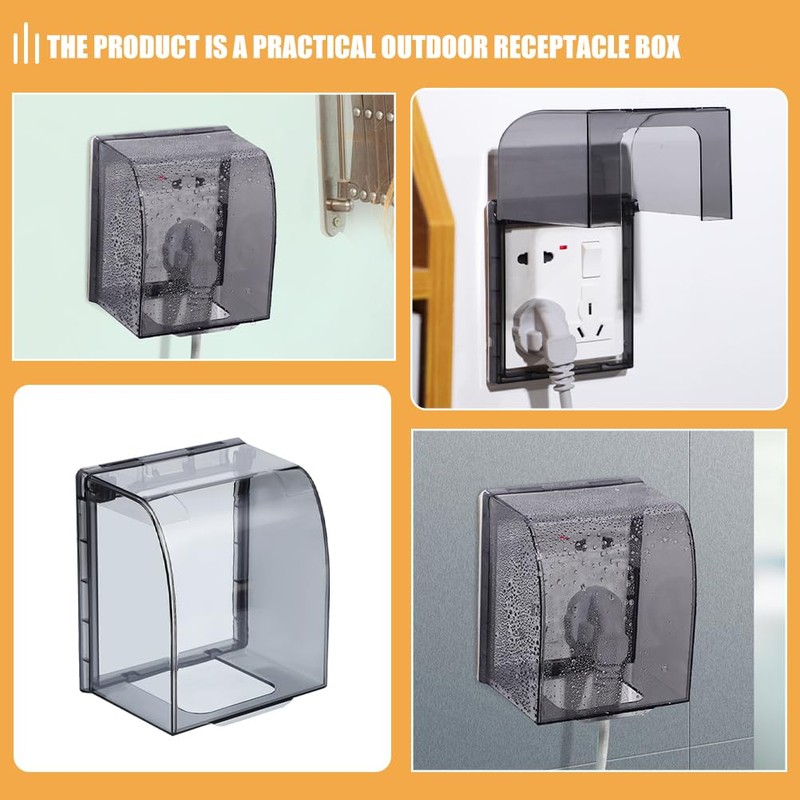 TOPPERFUN 3-Pack Waterproof Receptacle Cover 86-Type Transparent Outdoor Outlet Box