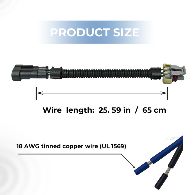 Manifold Absolute Pressure MAP Sensor Connector Pigtail Extension 24in, Compatible