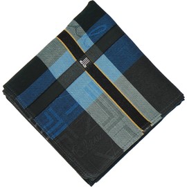 Lanvin on Blue 17506009 Men's Yarn-Dyed Handkerchief, Men's Plaid Handkerchief, green