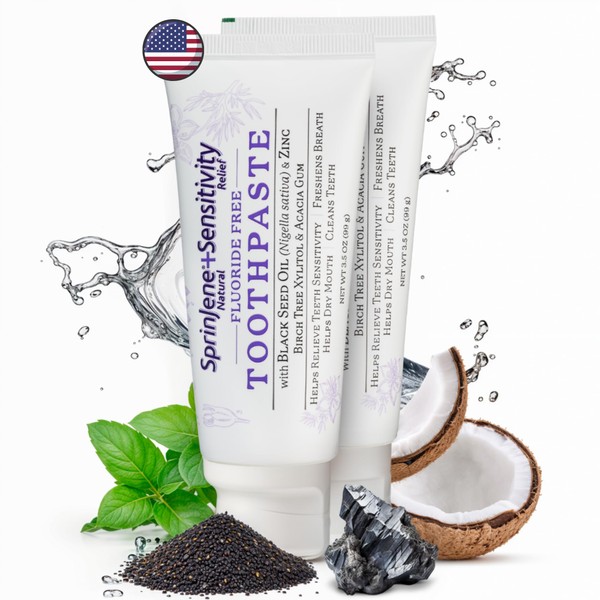 SprinJene Fluoride Free Toothpaste for Sensitive Teeth & Gum Fresh