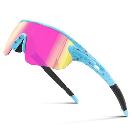 Sports Glasses Bicycle Glasses Men Women Polarised Sunglasses Sunglass Men Women UV400 Protection Fast Glasses Rave, G Blue Pink