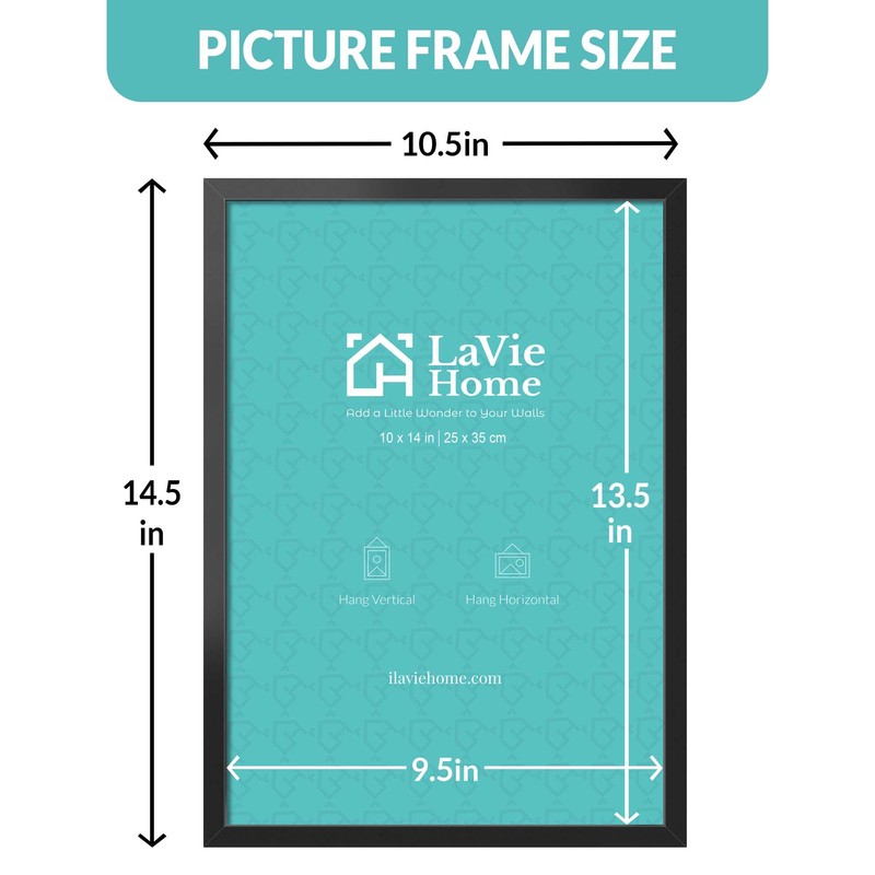 LaVie Home 10x14 Picture Frame for Wall Display, 10x14 Black