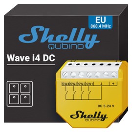 Shelly Wave i4 DC | Z-Wave Smart Controller | 4 Digital Inputs 5-24 V DC | Home Automation | Advanced Control | Z-Wave Gateway Required | Extended Wireless Range
