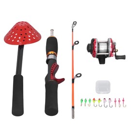 Winter Ice Fishing Rod Fishing Reel with Fishing Line Ice Fishing Hook Ice Scoop Combination Gear Set for Outdoor Fishing