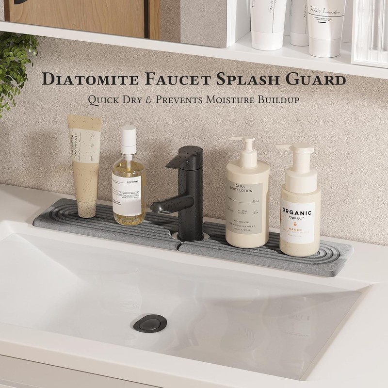 Xummi Water Absorbent Stone for Sink, Drip Mat, Stone Tap