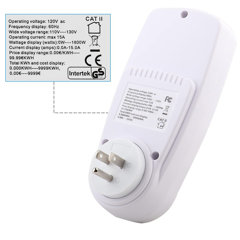 Power Meter Plug, 120V AC Electricity Usage Monitor Power Meter