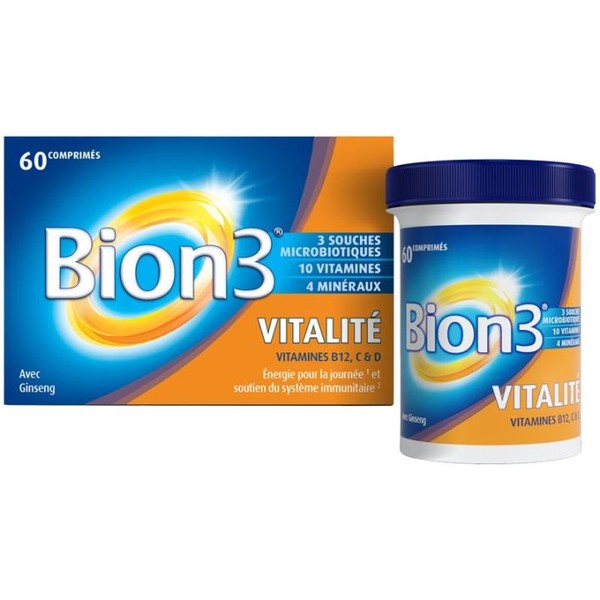 Bion 3 Vitalité Vitamines B12, C & D, 60 tablets