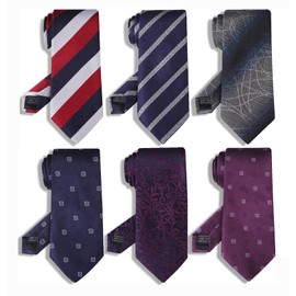 YanLen Tie For Men Necktie Woven Jacquard Neck Ties Set 6 PCS (Style14)
