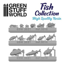 Greenstuff World GSWD-3010 Diorama Accessory Fish Set Miniature Accessories