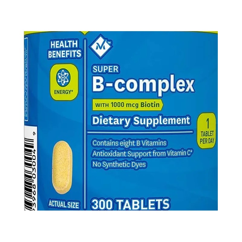 Complejo B + Vitamina B1 B2 B6 B12 Biotina 300