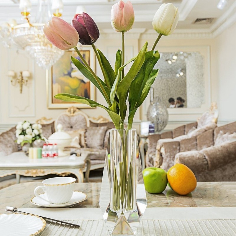 DONOUCLS Crystal Flower Bud Vase, Christmas Decorations for Home Wedding