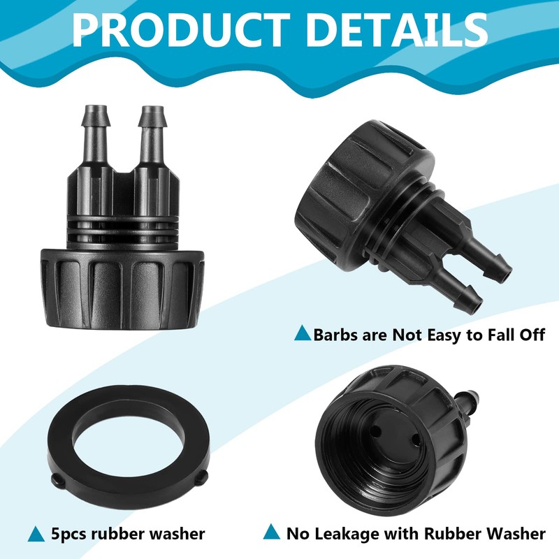5 Pack Drip Irrigation Tubing Faucet Adapter Garden Faucet Hose