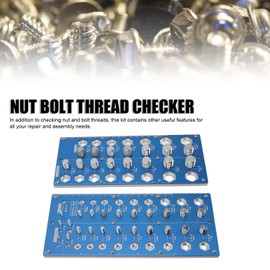 Nut and Bolt Thread Checker, 38 Holes Blue Imperial Metric Aluminum Screw Identifier Gauge, High Accuracy Nut and Bolt Thread Checker for Repairing Manufacturing