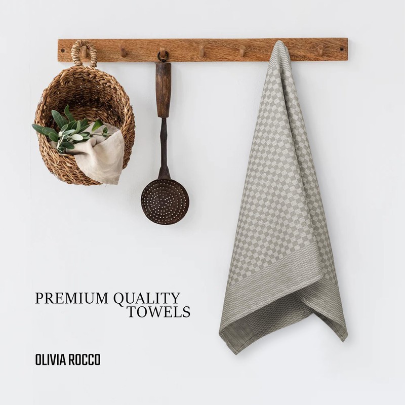 Olivia Rocco Pack Of 5 Kitchen Tea Towels Large 100%