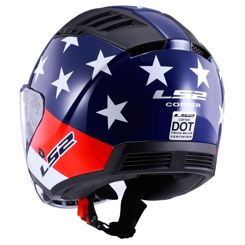 LS2 Helmets Copter Open Face Helmet (American Red/White/Blue - Large)