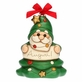 THUN - Gnomo Oliver Christmas Tree with Lettering Congratulations Made of Ceramic, 19.9 x 24.7 cm, Height 8.2 cm, Winter Enchanted Collection