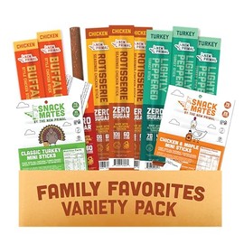Primal Family Variety Pack, All Natural Chicken and Turkey Meat Sticks, Healthy Snacks for Adults and Kids, High Protein Snack, Jerky Gift Box, 5 Flavors new