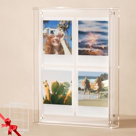 WINKINE Polaroid Frame for Polaroid i-Type/Go/600/SX-70 Films, 8" x 10.2" Collage Photo Frame for Wall & Tabletop, Acrylic Instant-Print Picture Frames for Photos, Floating Pressed Flower Art Display