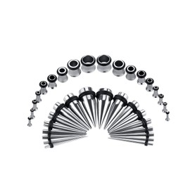 36PC Ear Stretching Kit 14-00G Ear Gauge Stretching Kit Gauges for Ears Stretching Kit Taper and Plugs Kit