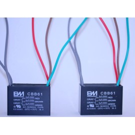 BM 2Pack BM Capacitor CBB61 5uf+5uf+5uf 5WIRE Our lowest Price with 1 year warranty
