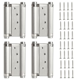 AnvFlik Double Action Spring Hinges, Self Closing Door Hinges for Cafe Saloon Pub Swinging Doors, 201 Stainless Steel, Including Pins and Screws, 4-Pack (5inch)