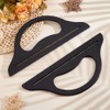 PH PandaHall Black D-Shaped Wooden Bag Handles, 2 Pack, 30cm