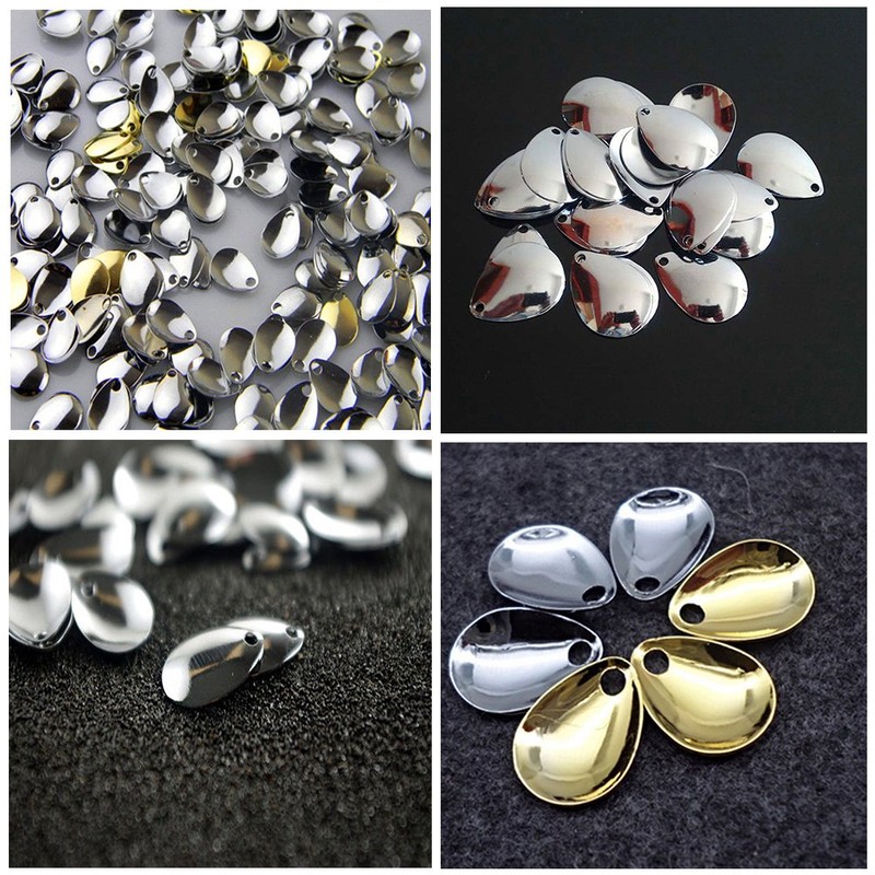 50pcs Deep Cup Fishing Lures Copper Fishing Attractor Spinner Blades