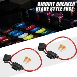 A ABSOPRO 5A Standard Blade Style Fuse 12AWG Fuse Holder Waterproof 12 Gauge Fuse Holder Blade Style Inline Fuse Holder Metal Black