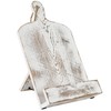 MyGift Recipe Book Holder, Whitewashed Wood Cutting Board Style Cookbook