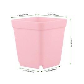 MAHIONG 150 PCS 2.8 Inch Square Nursery Plant Pots, Plastic Plant Seedling Pots with Drainage Holes, Pink Plant Seedling Pots for Starting Seedlings or Garden Plant