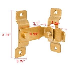 INIRET 90 Degree Gold Flip Barn Door Lock,Protect Privacy-Security Gate Latch,Hook Lock Latch for Barn,Sliding Door Antique Lock Gate Latches Wine Cabinet Closet Door Latches.