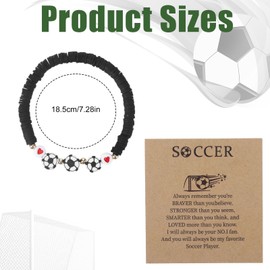 20 Pcs Soccer Bracelets Bulk Set Adjustable Beaded Wristbands for Team Gifts Soccer Party Favors and Goodie Bags Stuffers Accessories for Players Fans Birthday Decorations Sport Party Supplies