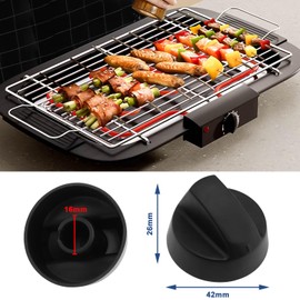 LT Easiyl 2 Sets Universal Plastic Control Knobs Selector Switch Multicooker Replacement for Hot Air Fryer Mini Oven Cooker Grill with Adapter Button Switch Black