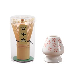 Tea Ceremony Tools, 100 Piece Chasen, Chasen, Whisk, Tea Ceremony, Bamboo Chasen, Chasen, Chasen Rest, Matcha Tea Ceremony, Set of 2, Cherry Blossom
