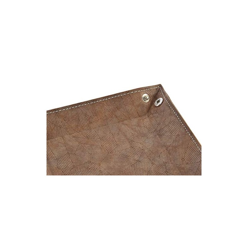 DRW Brown Faux Leather Square Tray, 18 x 18 x