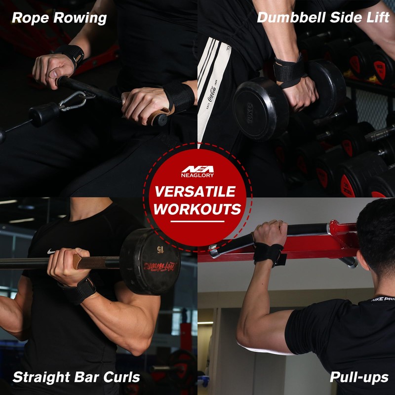 NEAGLORY Padded Weight Lifting Straps Deadlift Straps with Wrist Support,