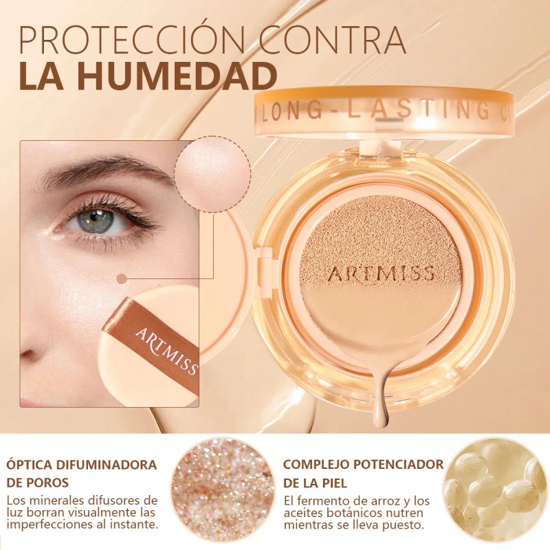 Artmiss Base En Cojín Hidratante Acabado Piel Natural